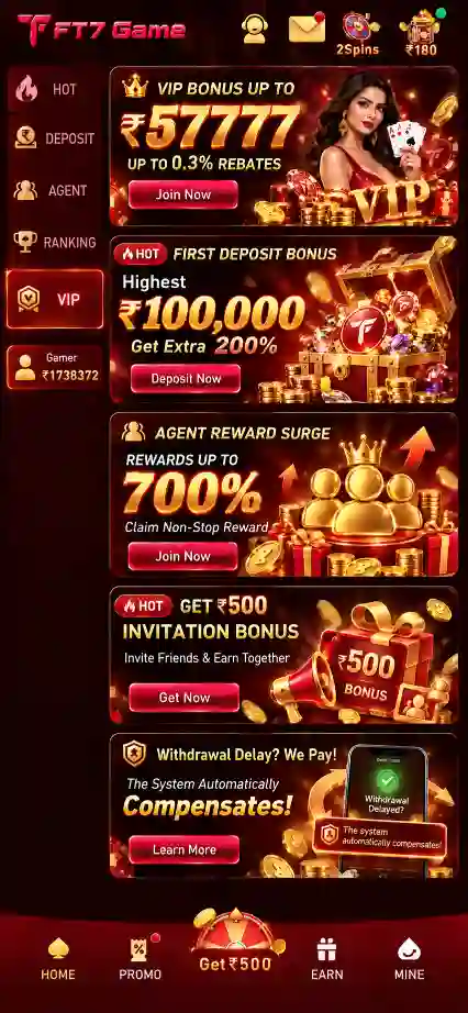 FT7 App popular mobile games screen
