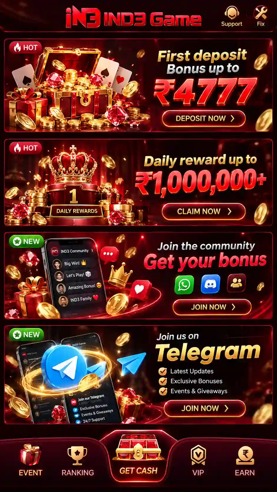 IND3 Game online games screen