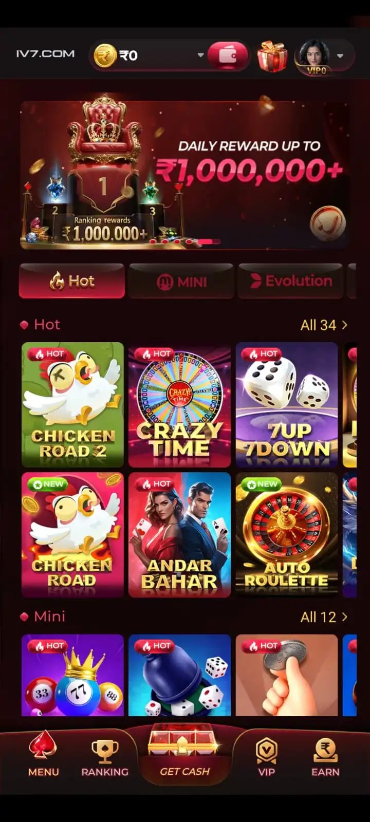 IV7 Game mobile app and featured games
