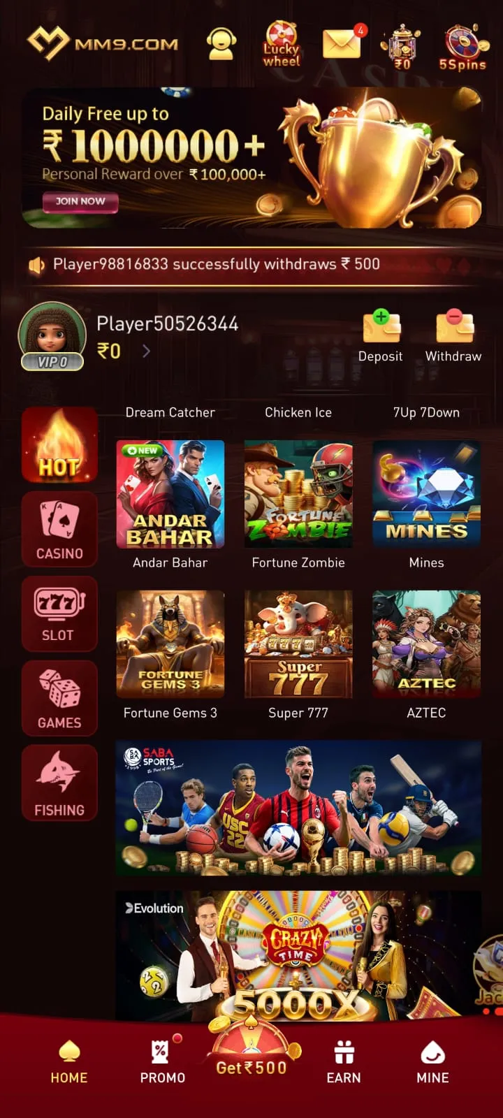 MM9 Game app account access and gaming features
