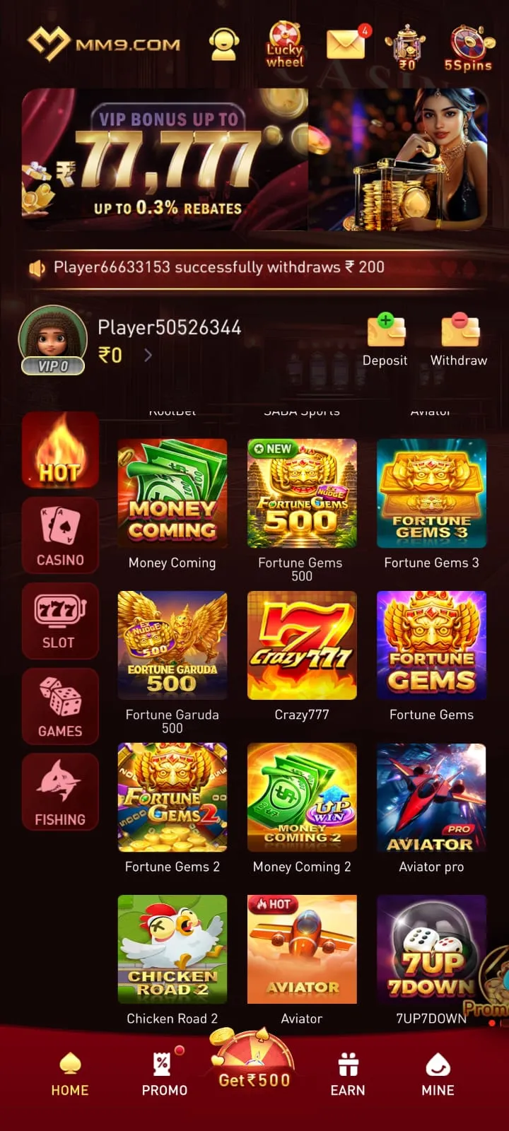 MM9 Game Android app gaming screen